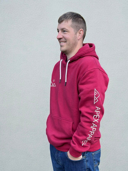 Apex Hoodie - Maroon/White - Apex Apparel