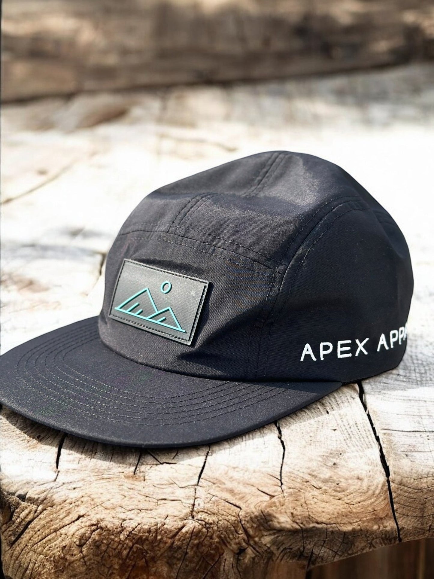 Black 5 Panel Camp Hat - Apex Apparel