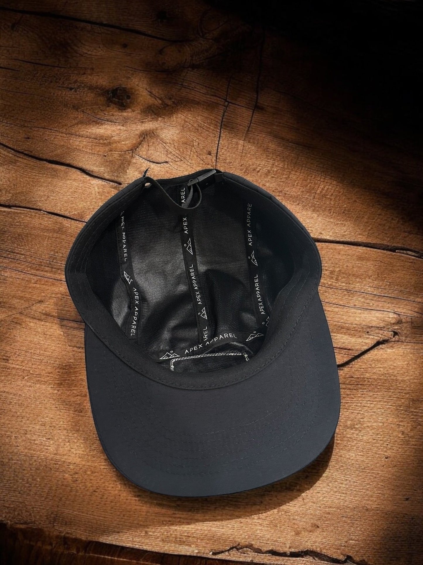 Black 5 Panel Camp Hat - Apex Apparel