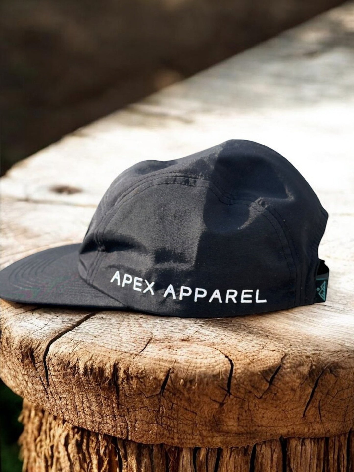 Black 5 Panel Camp Hat - Apex Apparel