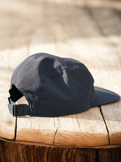 Black 5 Panel Camp Hat - Apex Apparel