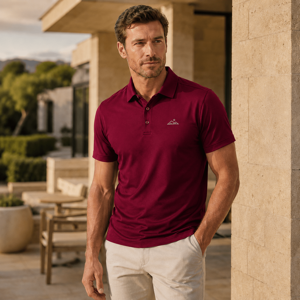 Essentials Polo | Merlot | Modern Fit - Apex Apparel
