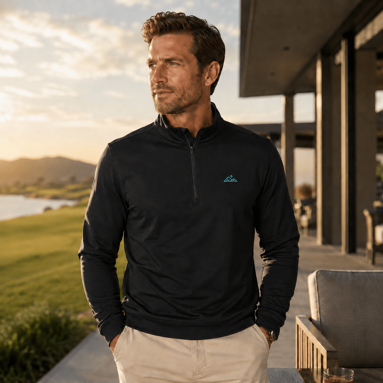 Zenith 1/4 Zip | Obsidian Black | Apex Apparel - Apex Apparel