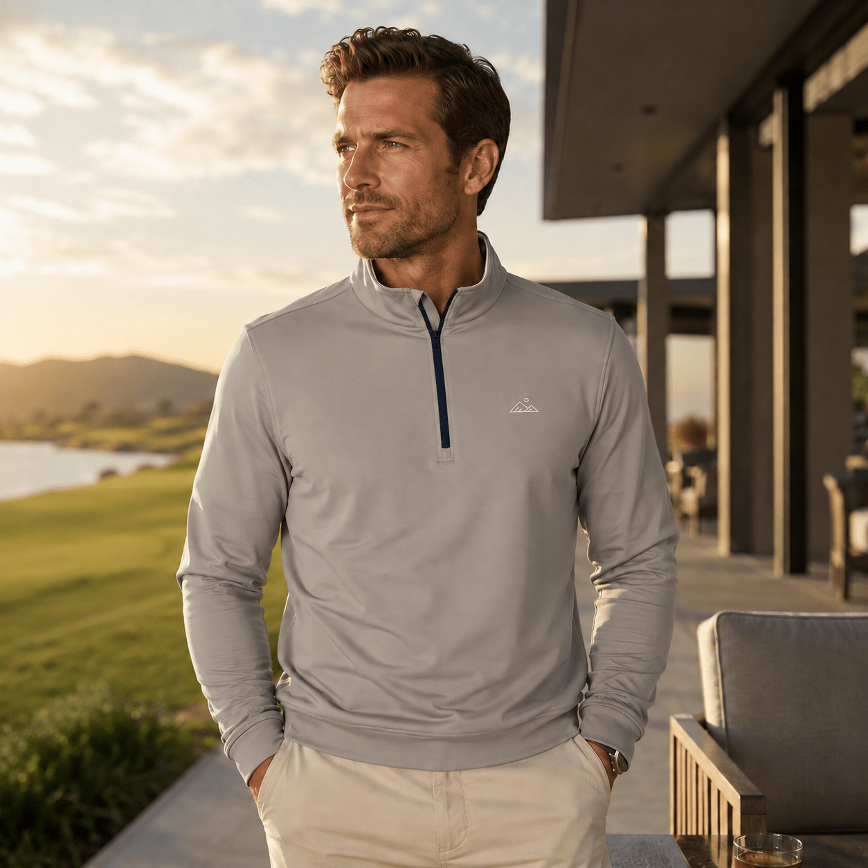Zenith 1/4 Zip | Sandstone | Apex Apparel - Apex Apparel
